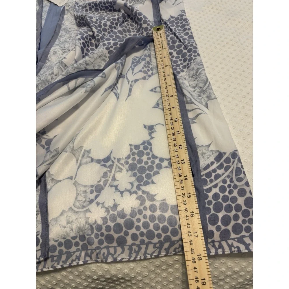 Floral Kimono Cover Up Blue White One Size Lightweight NWT